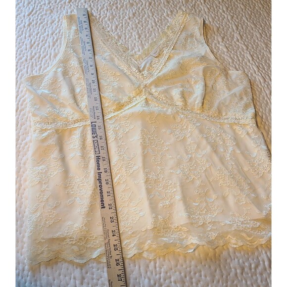 Worthington Womans 1X Lined Lace Tank Cami 1X Cream Coquette Angelic Bohemian - Picture 11 of 11